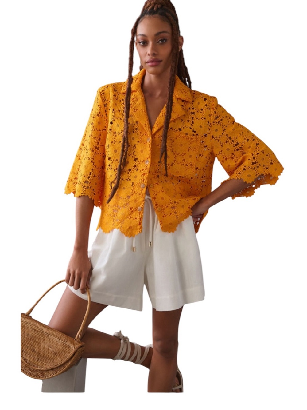 Anthropologie Women's Yellow and Orange Blouse